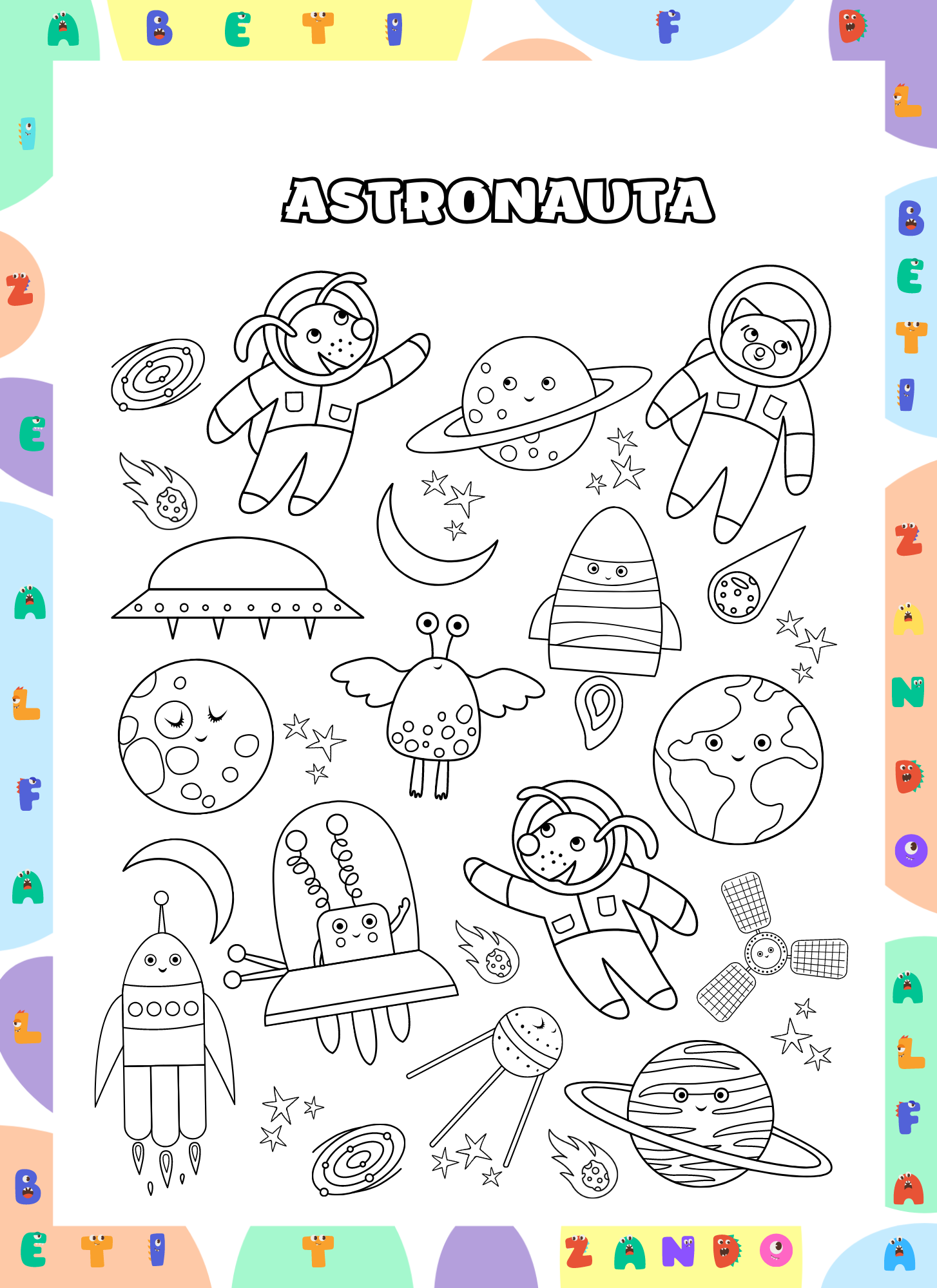 Atividade do alfabeto com traçado de letras